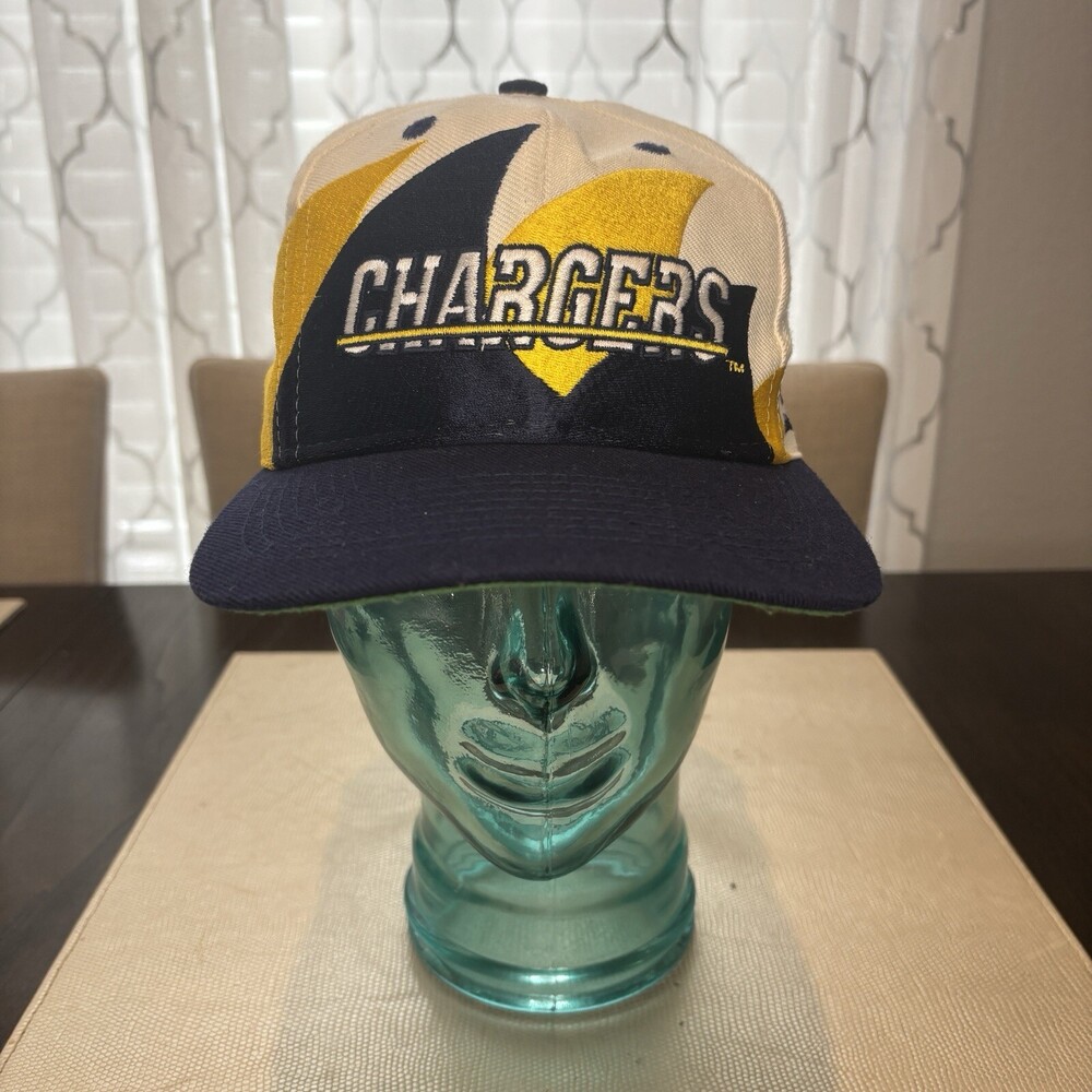 Vintage San Diego Chargers Double Sharktooth Snapback Hat Cap Logo Athletics